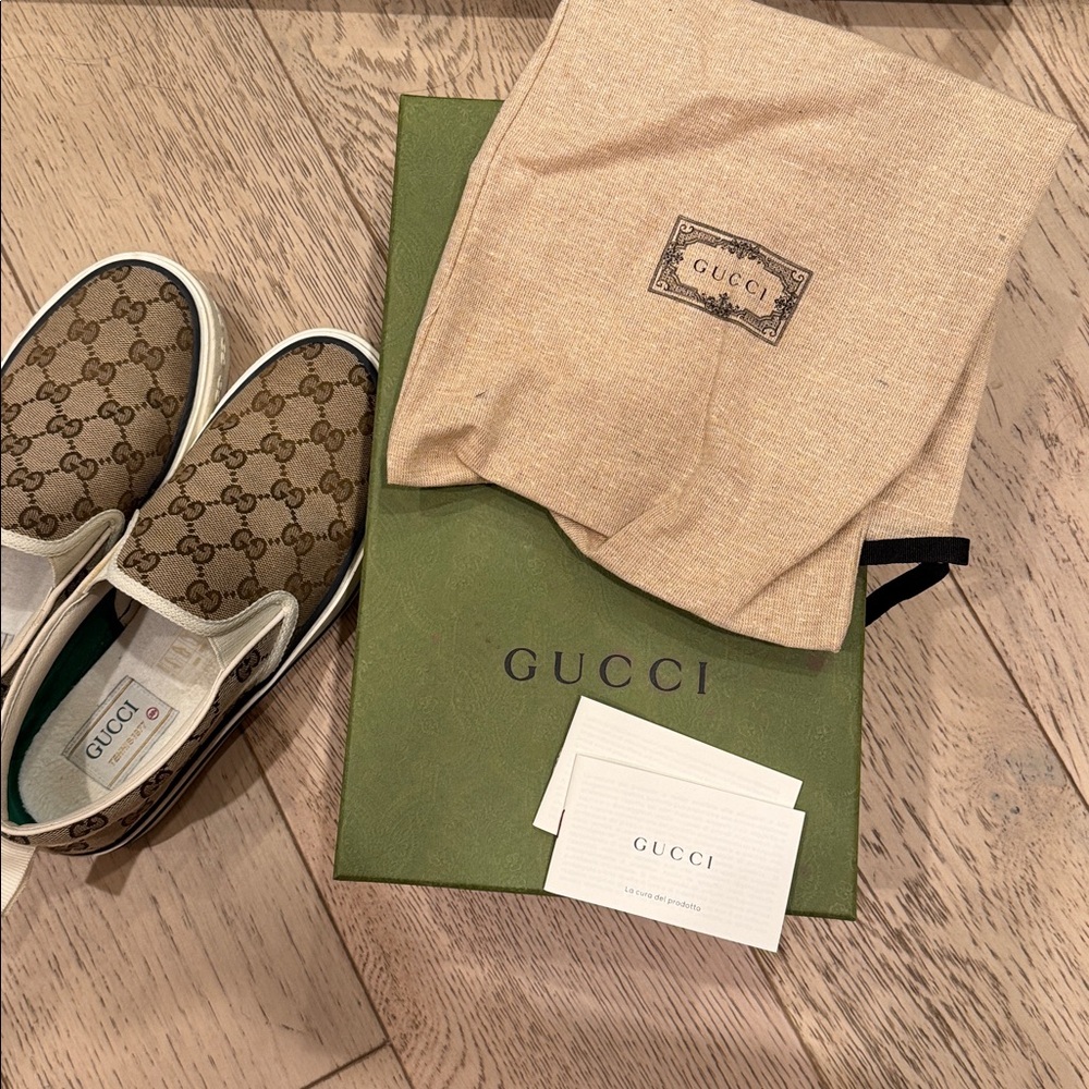Gucci Monogram Brown Slip-On Sneakers - Picture 7 of 7